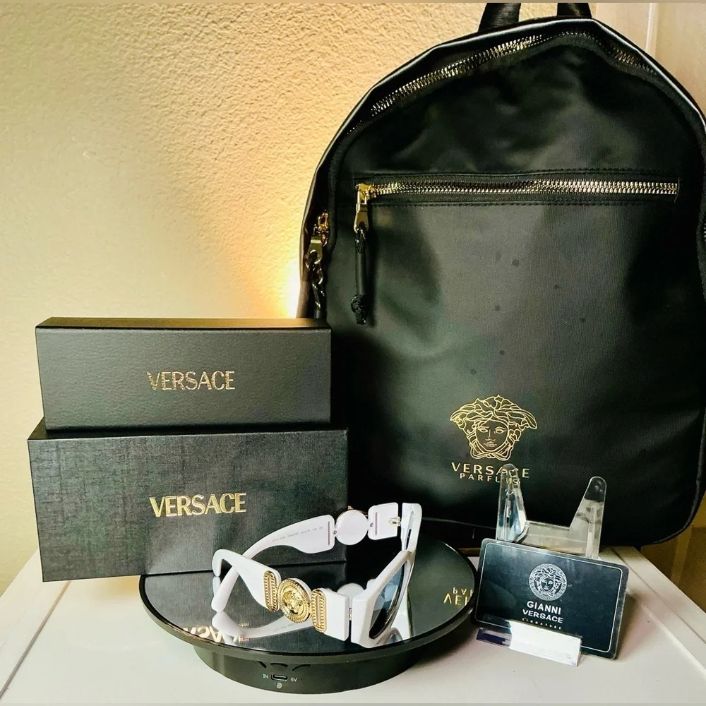 Versace Medusa White Tinted Lens Sunglasses Authentic